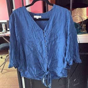 Harper Women's Blue Button-Down Top